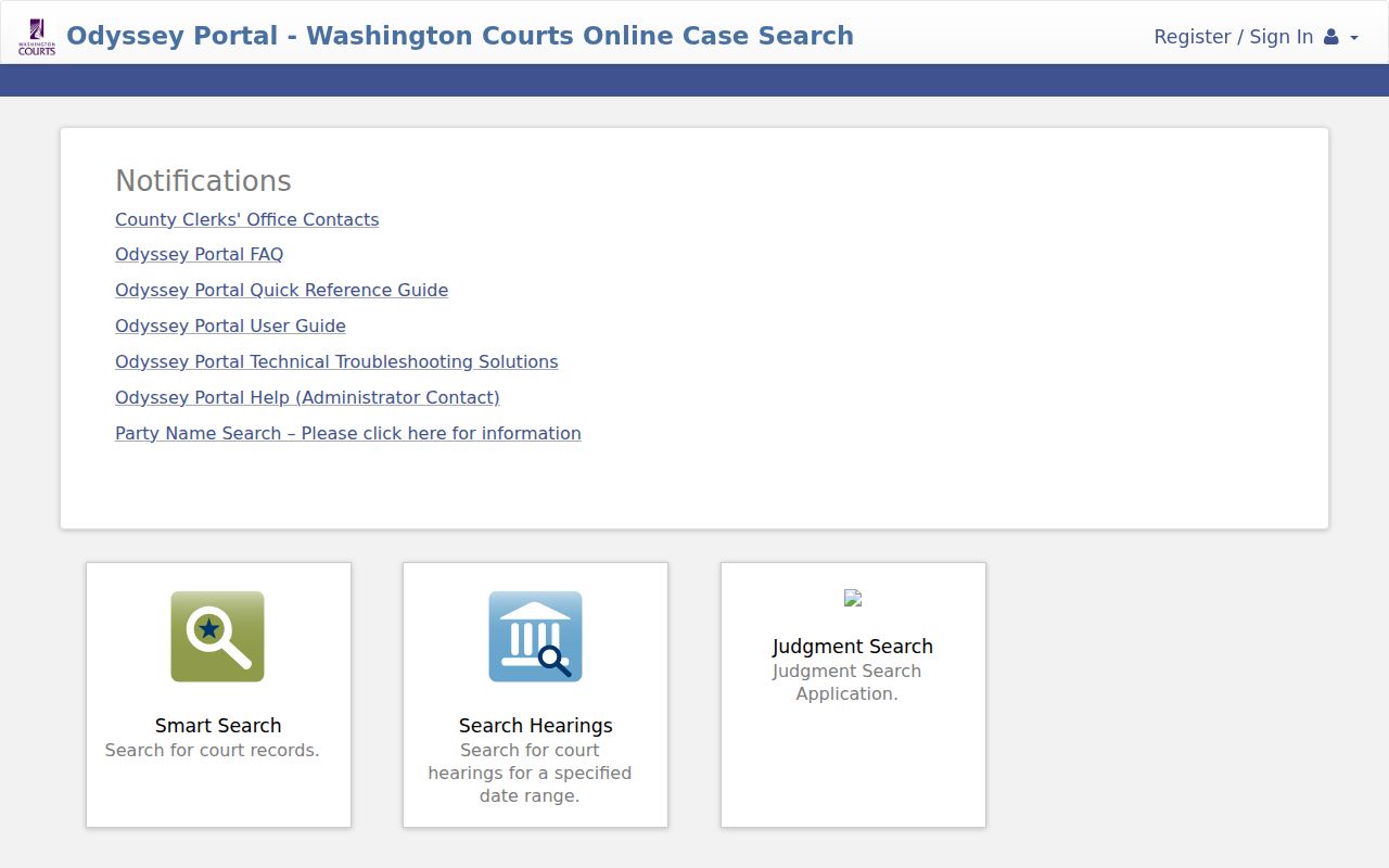 Adams County docket search in the Superior Court portal