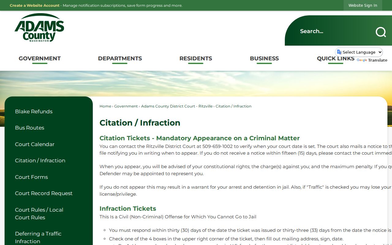 Adams County traffic court pay mitigation and contest instructions